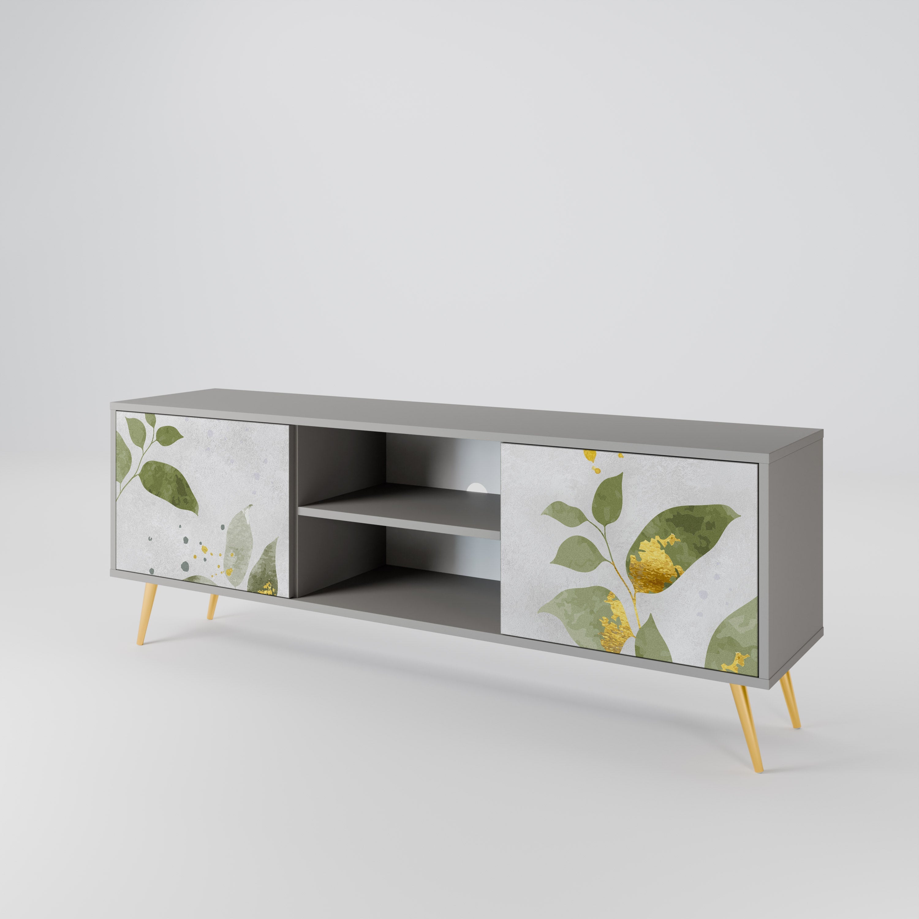 ELEGANT BOTANICS 2-Door TV Stand in Grey Finish