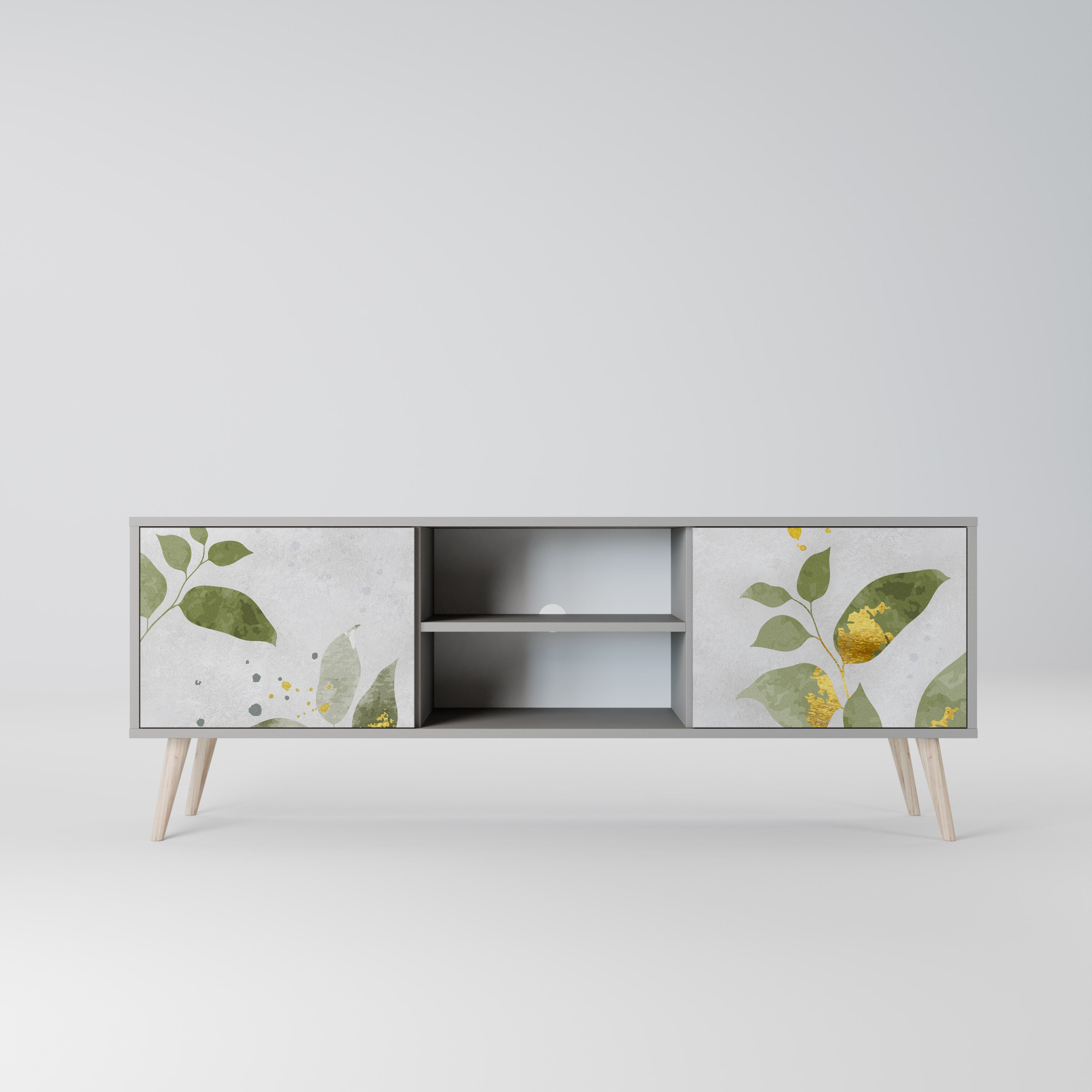 ELEGANT BOTANICS 2-Door TV Stand in Grey Finish