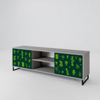 DESERT GREEN 2-Door TV Stand in Grey Finish