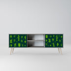 DESERT GREEN 2-Door TV Stand in Grey Finish