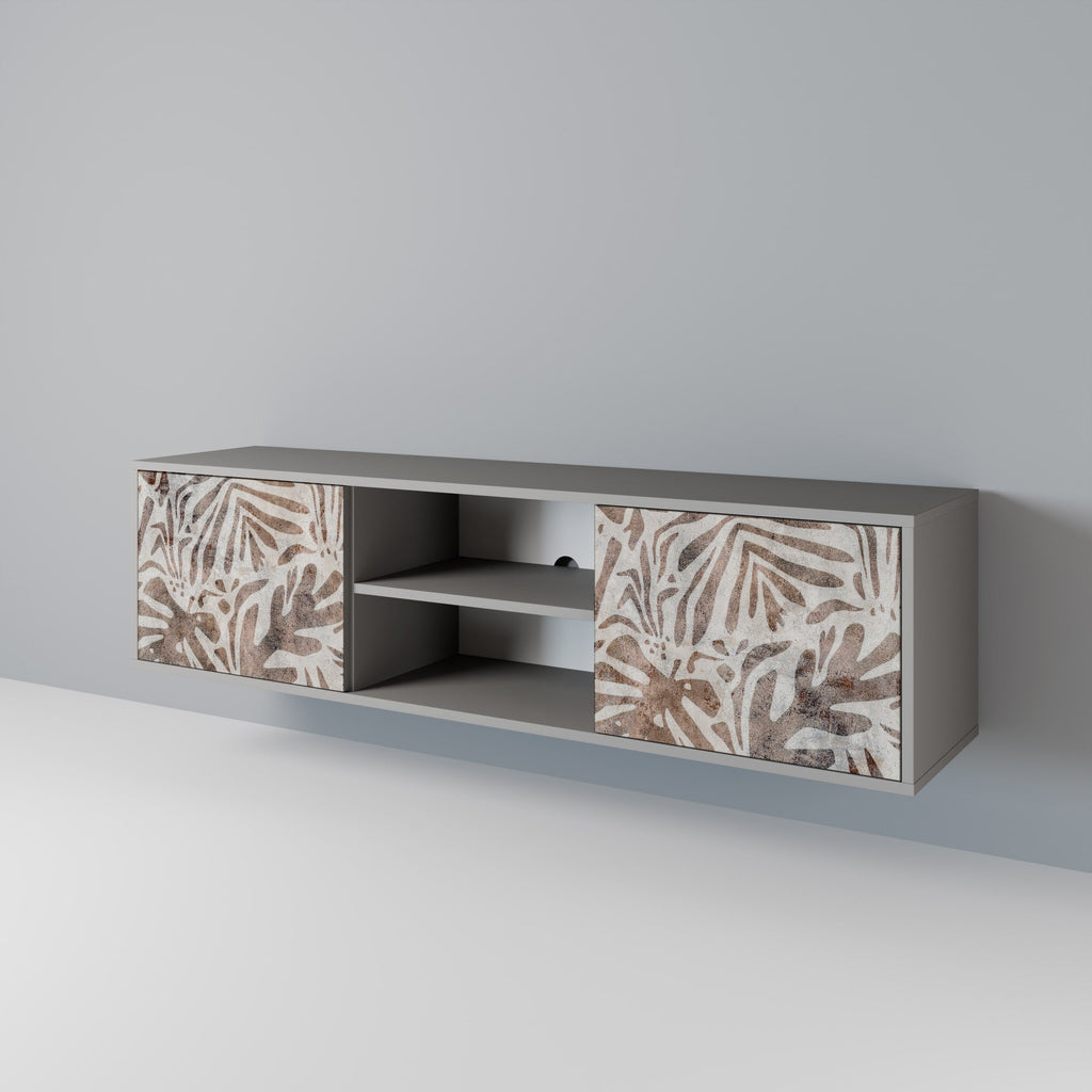 PASSING TIME 2-Door TV Stand in Grey Finish