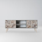 PASSING TIME 2-Door TV Stand in Grey Finish