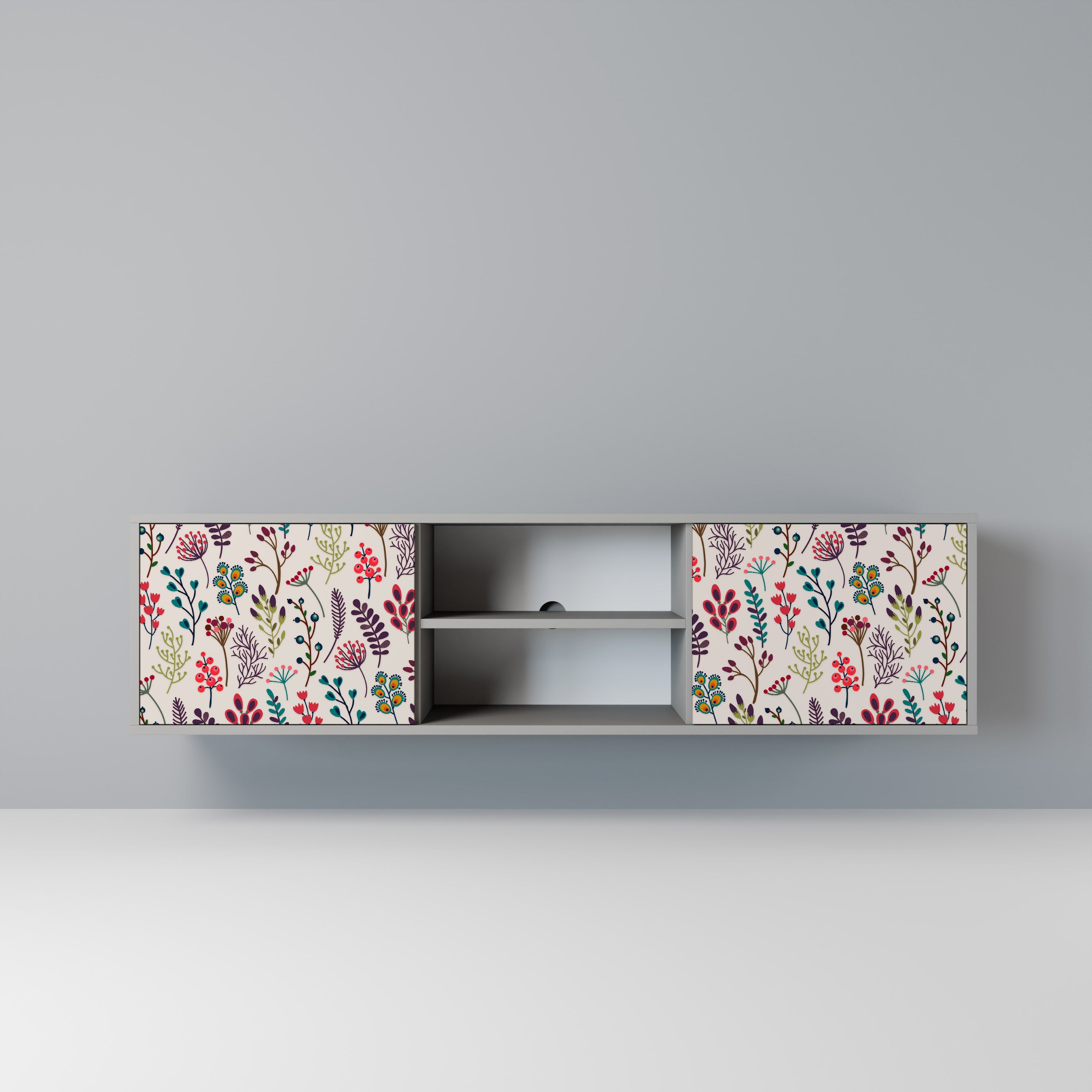 AUTUMN SUNDRIES TV-Lowboard mit 2 Türen in Grau