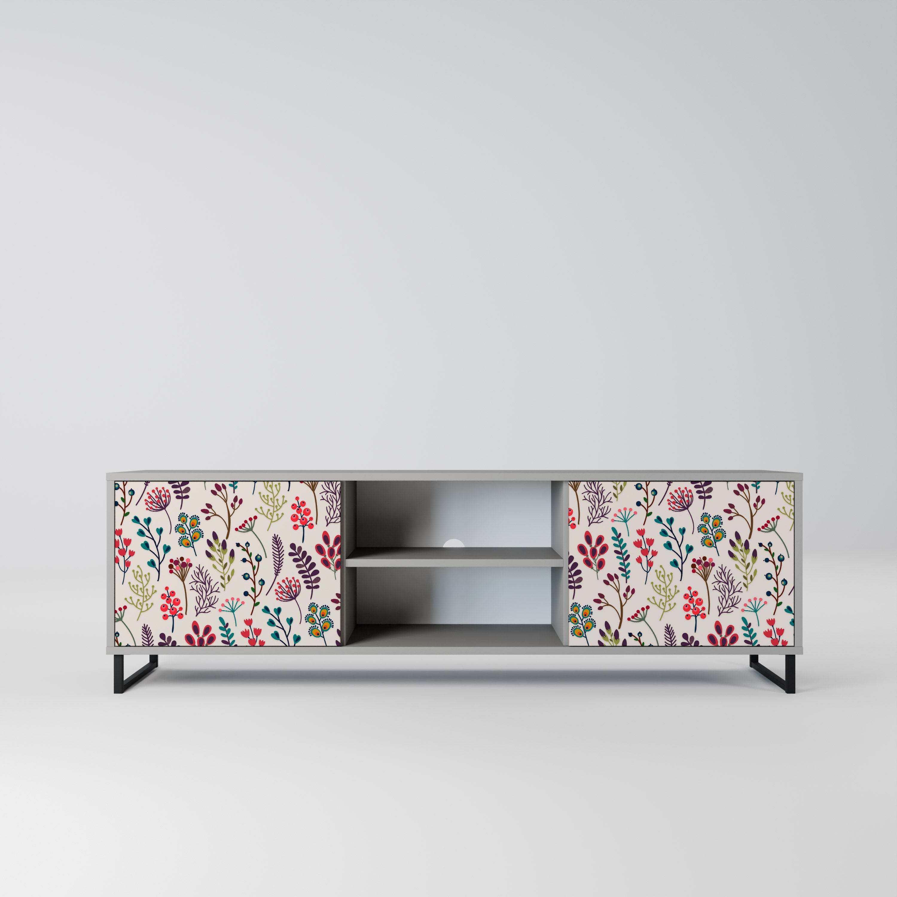 AUTUMN SUNDRIES TV-Lowboard mit 2 Türen in Grau