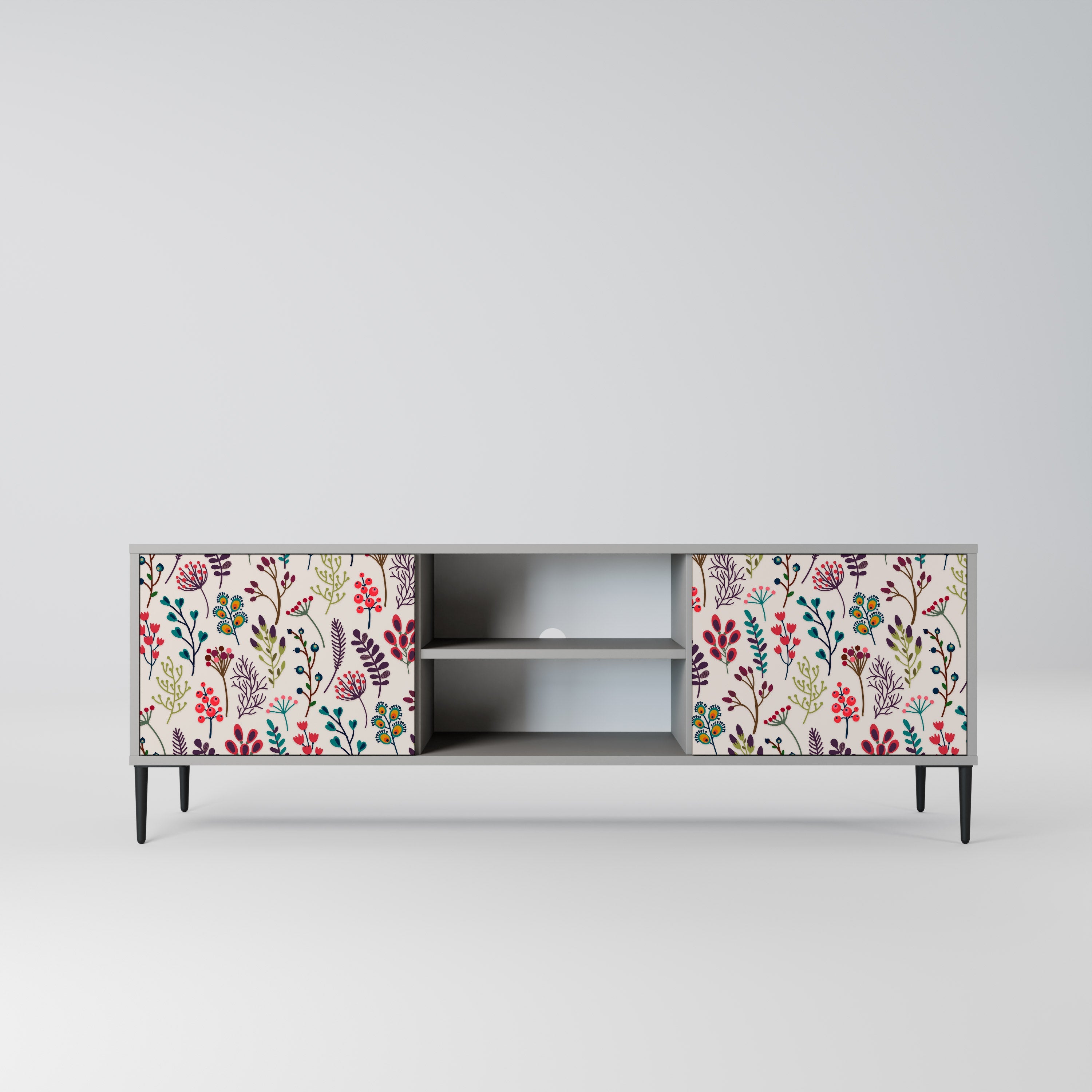 AUTUMN SUNDRIES TV-Lowboard mit 2 Türen in Grau