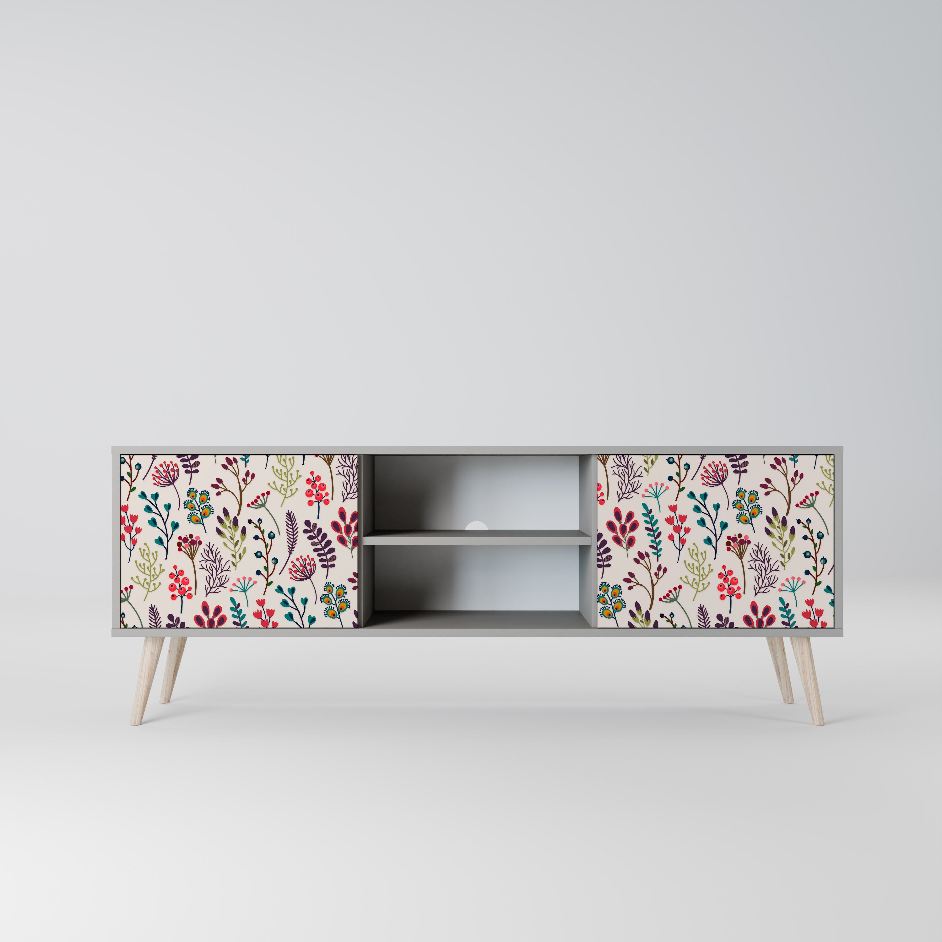 AUTUMN SUNDRIES TV-Lowboard mit 2 Türen in Grau