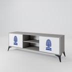 POLISH FOLK ART 2-Door TV Stand in Grey Finish