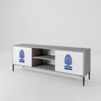 POLISH FOLK ART 2-Door TV Stand in Grey Finish