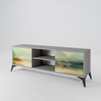 MORNING BY THE LAKE 2-Door TV Stand in Grey Finish