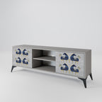 MAJESTIC STEED 2-Door TV Stand in Grey Finish
