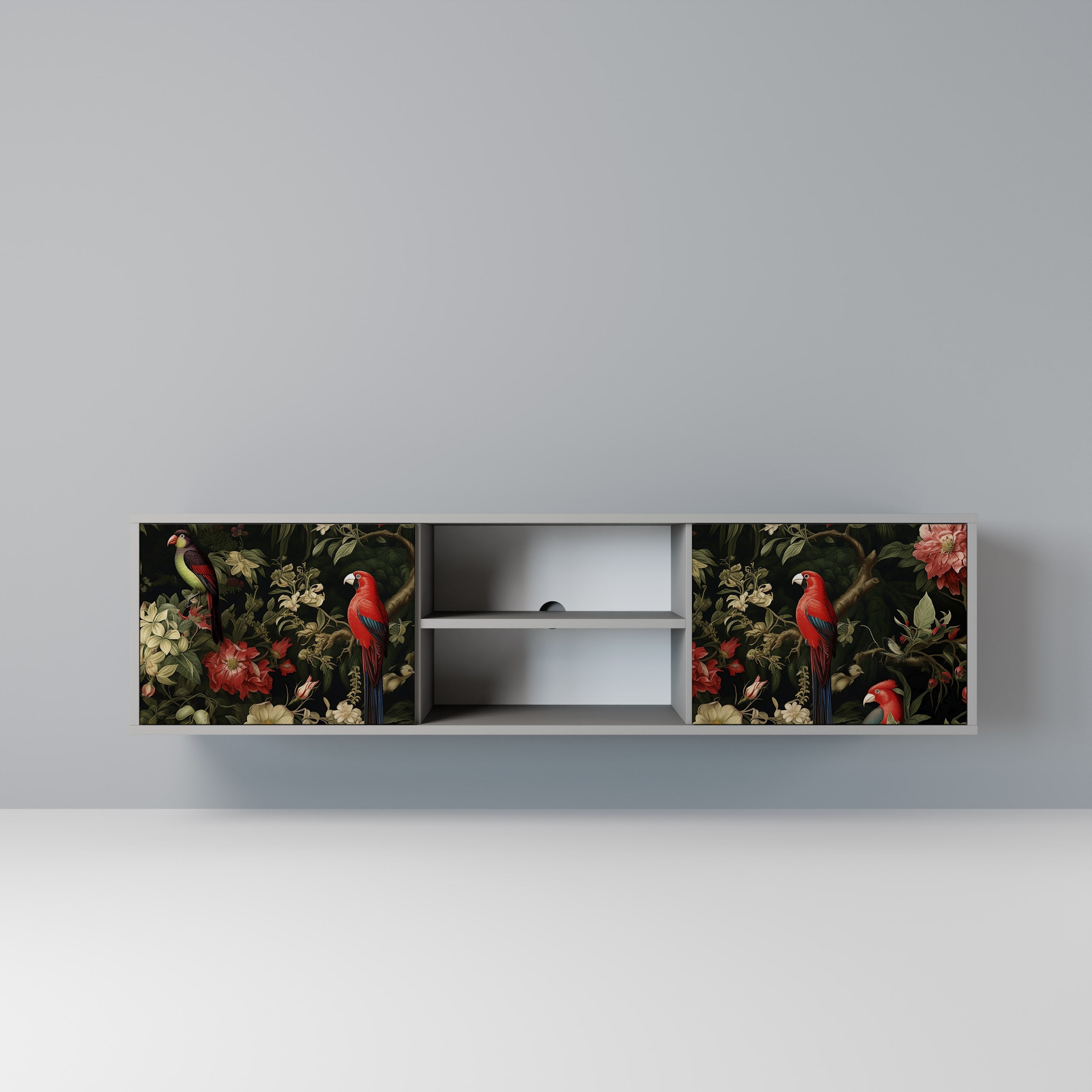 AVIAN GREENERY TV-Lowboard mit 2 Türen in Grau