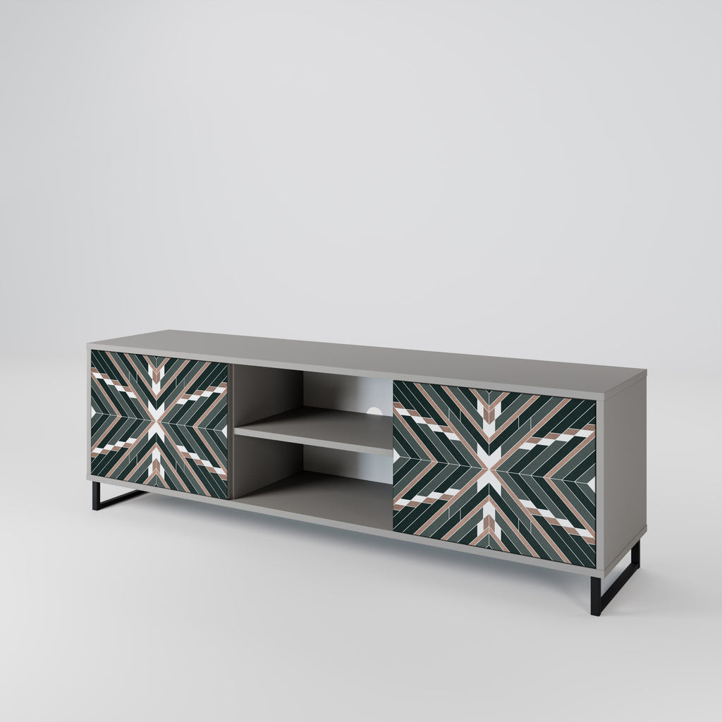 DIMENSION DELIGHTS 2-Door TV Stand in Grey Finish