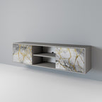 TIMELESS GLIDE 2-Door TV Stand in Grey Finish