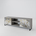 TIMELESS GLIDE 2-Door TV Stand in Grey Finish