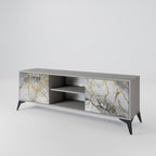 TIMELESS GLIDE 2-Door TV Stand in Grey Finish
