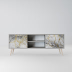 TIMELESS GLIDE 2-Door TV Stand in Grey Finish