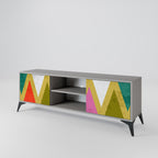 COLORFUL TRIANGLES TV-Lowboard mit 2 Türen in Grau