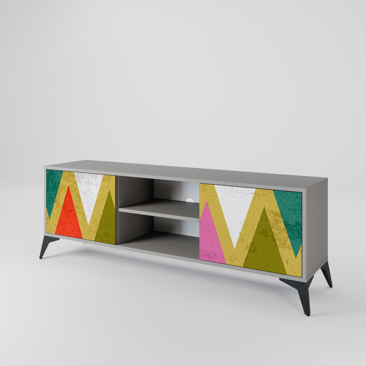 COLORFUL TRIANGLES 2-türiges TV-Lowboard