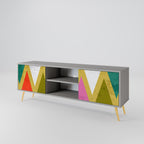 COLORFUL TRIANGLES TV-Lowboard mit 2 Türen in Grau