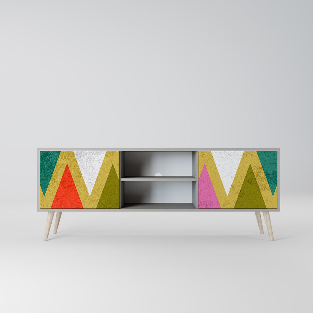 COLORFUL TRIANGLES TV-Lowboard mit 2 Türen in Grau