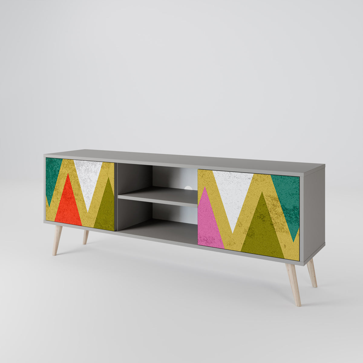 COLORFUL TRIANGLES 2-türiges TV-Lowboard