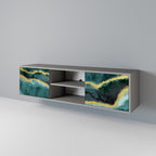 GOLDRUSH ODYSSEY 2-Door TV Stand in Grey Finish