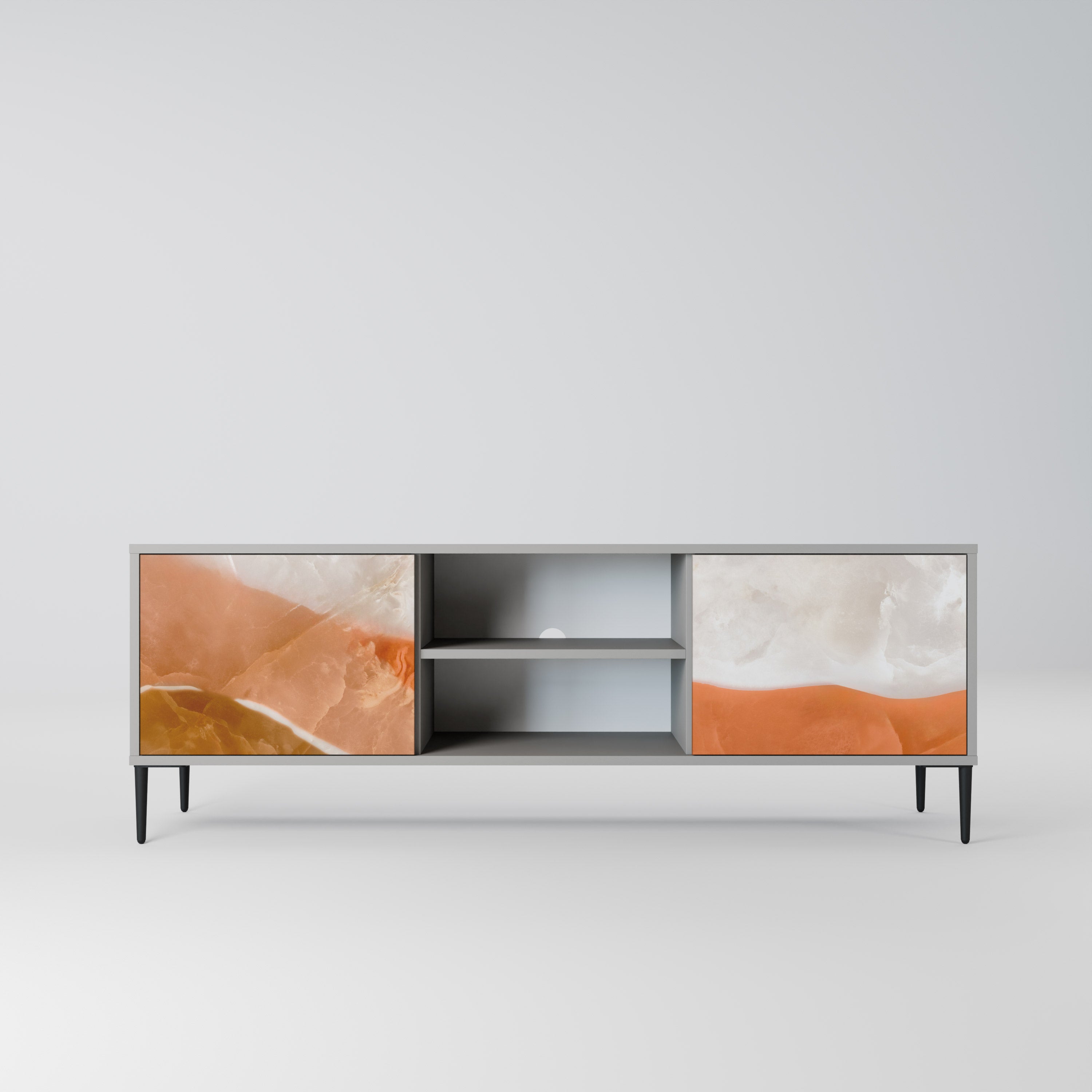 SANDHILLS SPLENDOUR 2-Door TV Stand in Grey Finish