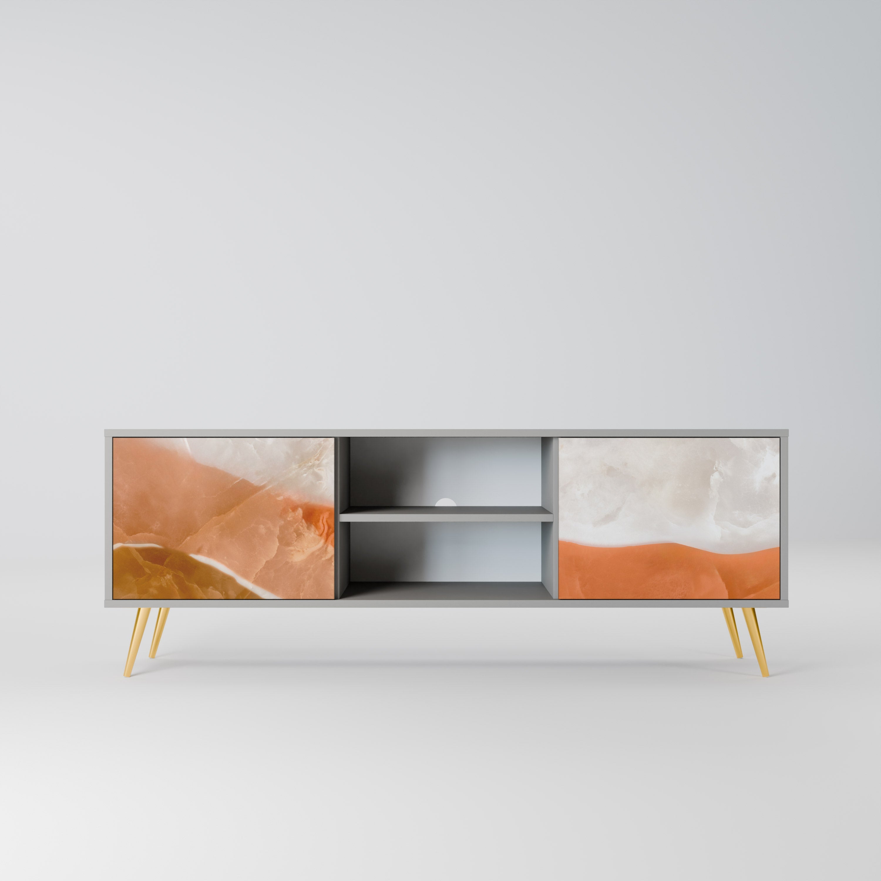 SANDHILLS SPLENDOUR 2-Door TV Stand in Grey Finish