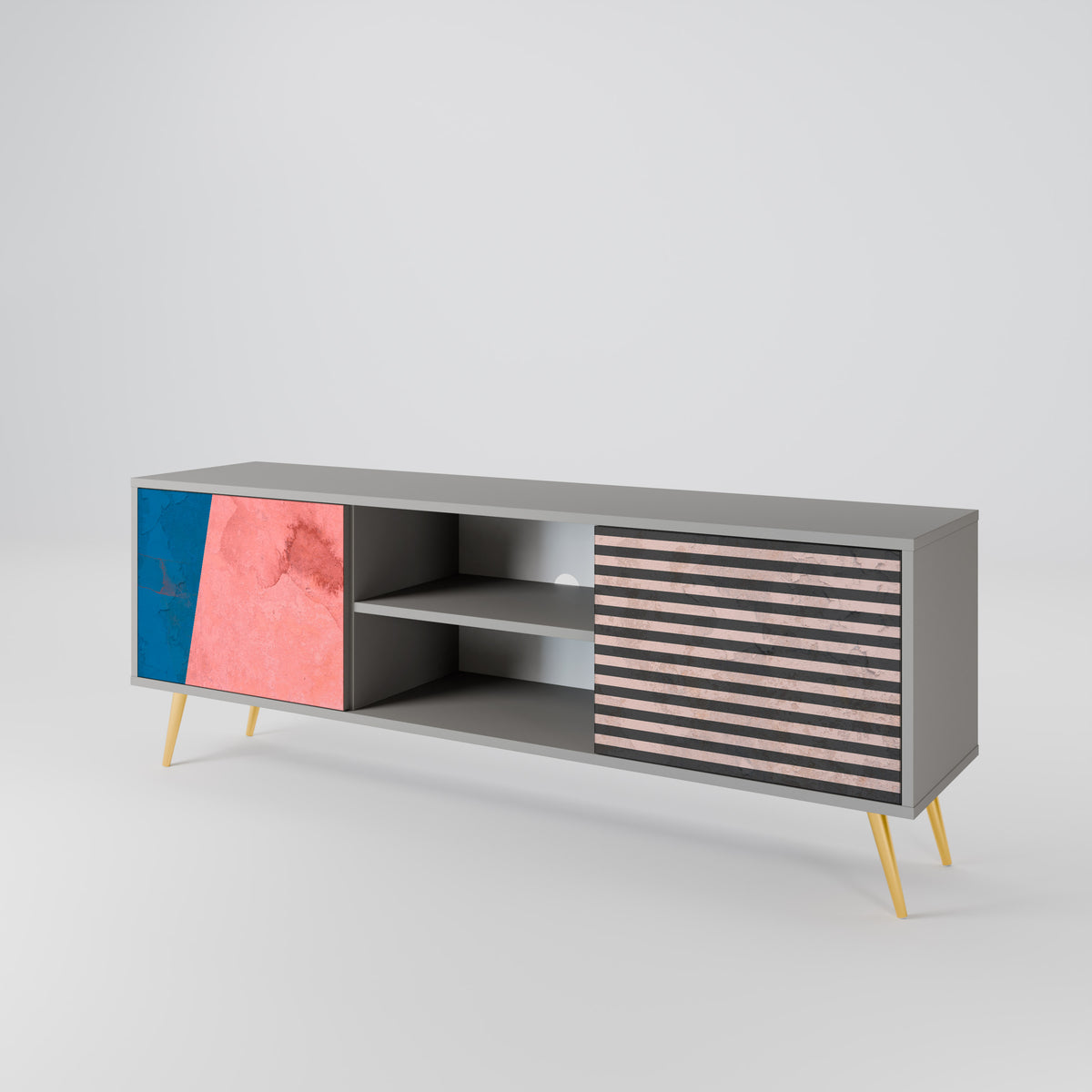 GLAMOROUS STRIPE 2-türiges TV-Lowboard