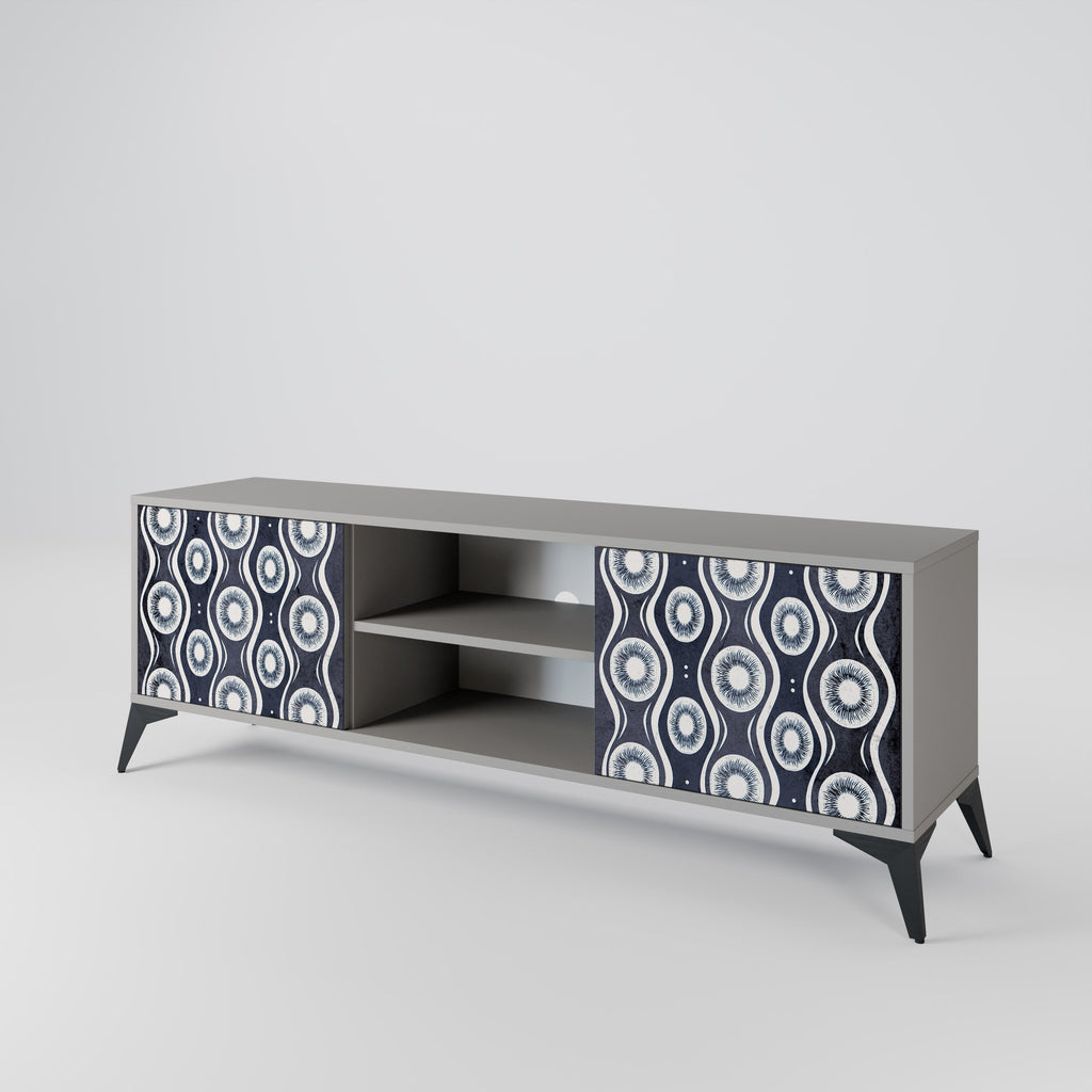GRAPHITE EYES 2-Door TV Stand in Grey Finish