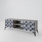 GRAPHITE EYES 2-Door TV Stand in Grey Finish
