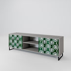 GREEN EYES 2-Door TV Stand in Grey Finish