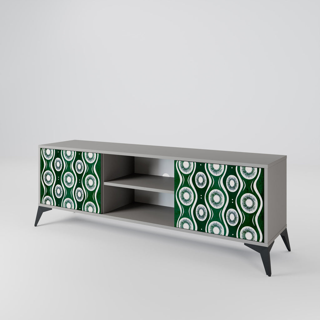 GREEN EYES 2-Door TV Stand in Grey Finish