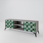 GREEN EYES 2-Door TV Stand in Grey Finish