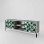 GREEN EYES 2-Door TV Stand in Grey Finish