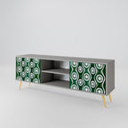 GREEN EYES 2-Door TV Stand in Grey Finish
