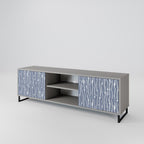 GRAPHITE RAIN 2-Door TV Stand in Grey Finish