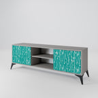 TURQUOISE RAIN 2-Door TV Stand in Grey Finish