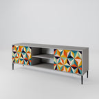 TESSELATE TREASURES 2-Door TV Stand in Grey Finish