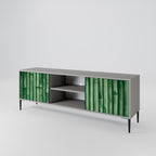 NATURAL GREEN 2-Door TV Stand in Grey Finish