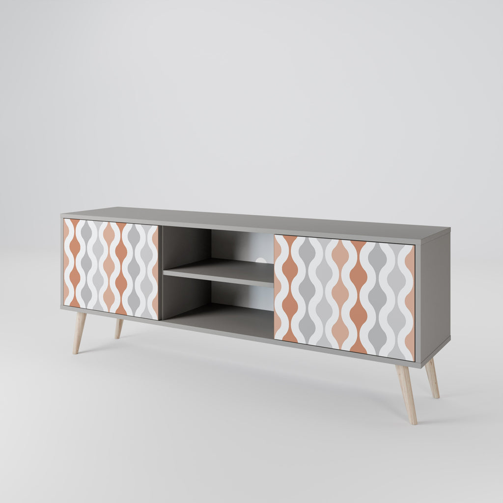 HAZY NOSTALGIA 2-Door TV Stand in Grey Finish