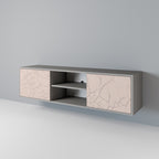 CERAMIC TEXTURE 2-Door TV Stand in Grey Finish