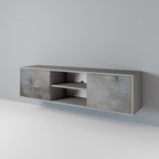 CONCRETE WALL 2-Door TV Stand in Grey Finish