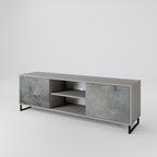 CONCRETE WALL 2-Door TV Stand in Grey Finish