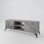 CONCRETE WALL 2-Door TV Stand in Grey Finish