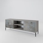 CONCRETE WALL 2-Door TV Stand in Grey Finish