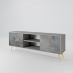 CONCRETE WALL 2-Door TV Stand in Grey Finish