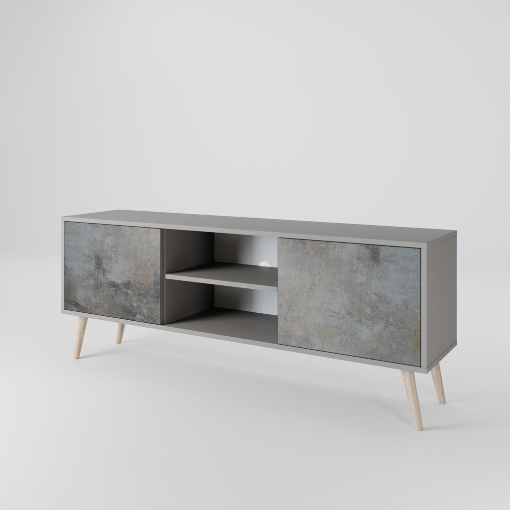 CONCRETE WALL 2-Door TV Stand in Grey Finish