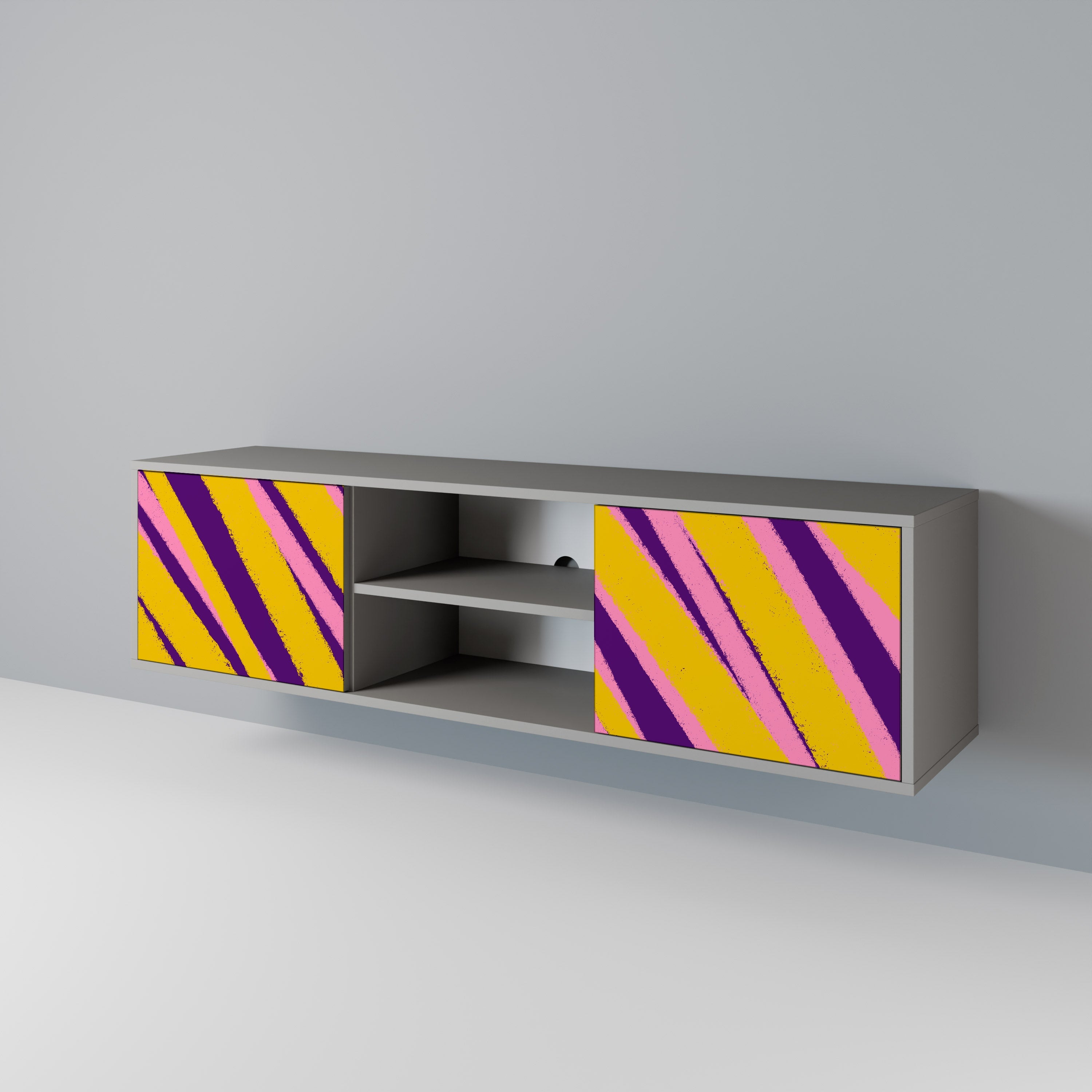 DREAMS COME TRUE 2-Door TV Stand in Grey Finish