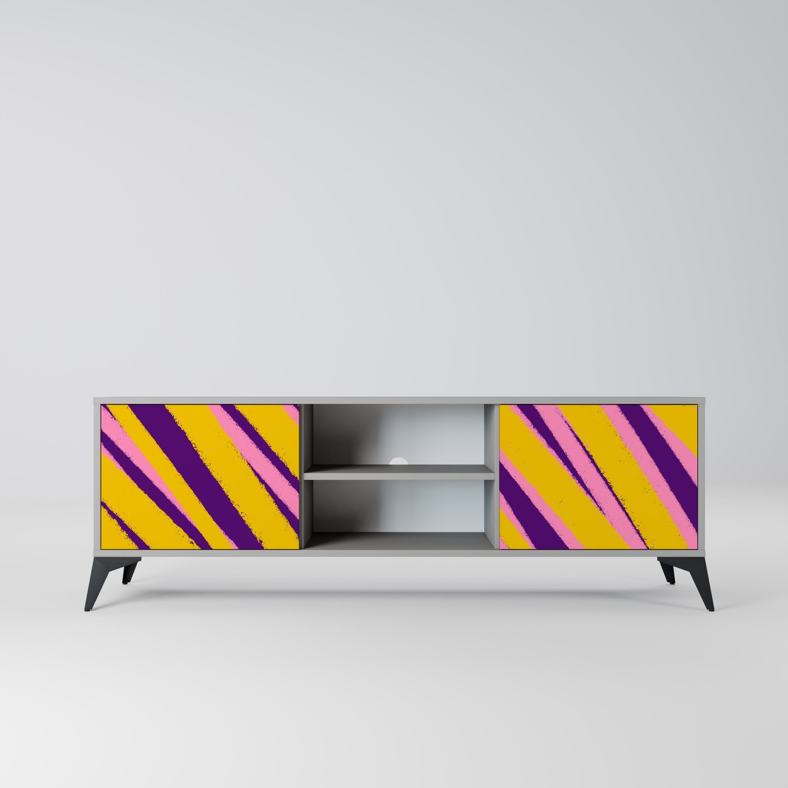 DREAMS COME TRUE 2-Door TV Stand in Grey Finish